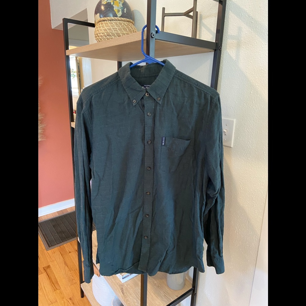 Ben Sherman Forest Green Long-sleeve shirt. Business Casual. Medium.